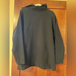 Gymshark Men’s Black Hooded Sweatshirt w/zip front pockets + high neck Large